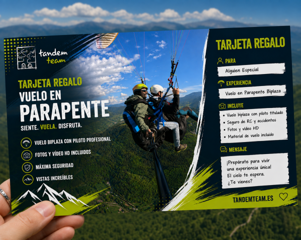 Tarjeta Regalo Vuelo Parapente Pirineos 1 Tarjeta Regalo Vuelo Parapente Pirineos