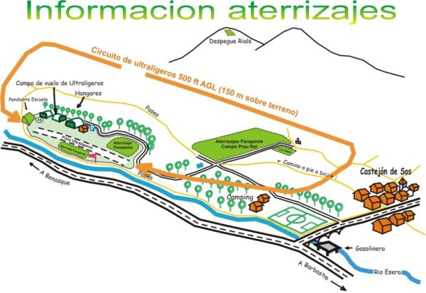 Mapa Zonas de Vuelo Parapente en Pirineos